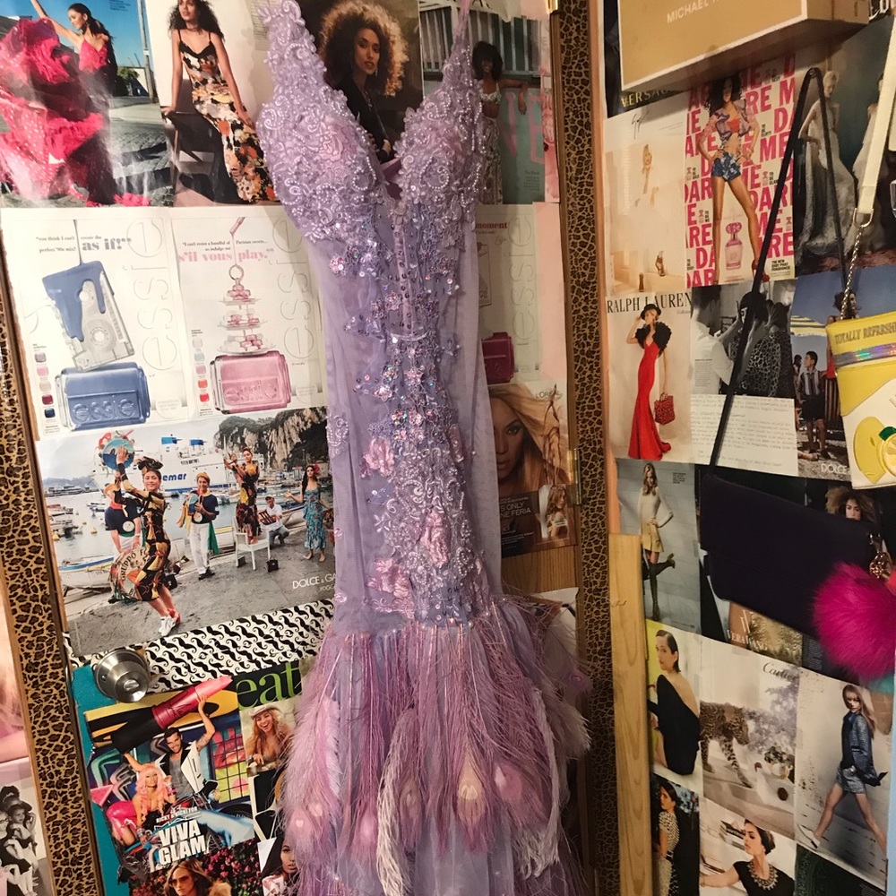 Custom made purple prom dress